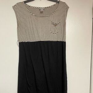 Motherhood Maternity Black and White Striped Dress